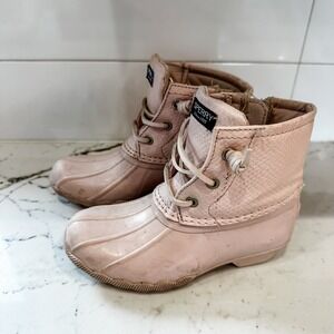 Sperry Kids Girls Saltwater Blush Boots Size 11 Toddler